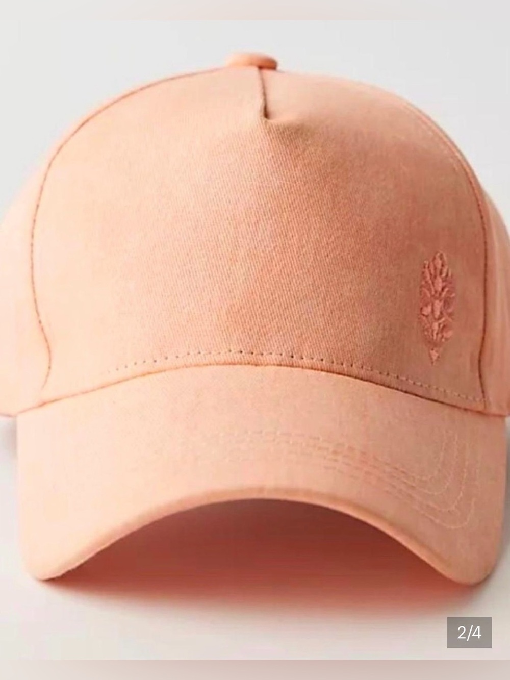 Free People All Set Snapback Hat. NWT. Pastel peach